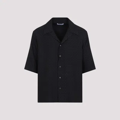 Alexander Mcqueen Black Cross-bar Chain Shirt In Black