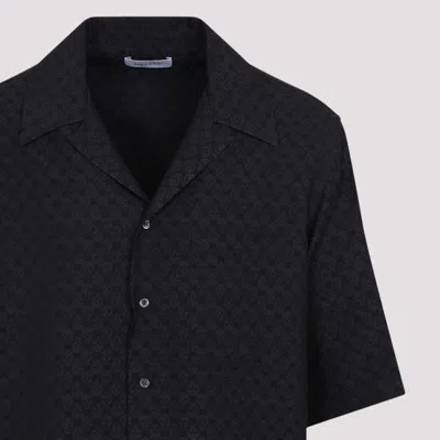 Alexander Mcqueen Black Cross-bar Chain Shirt In Black