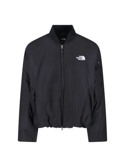 The North Face Relaxed Fit Jacket With Ribbed Collar And Pockets In Black