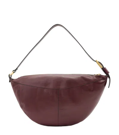 Allsaints Luna Slouchy Leather Shoulder Bag In Red