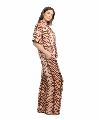Midnight Bakery Women's 2-piece Printed Pajama Set In Brown