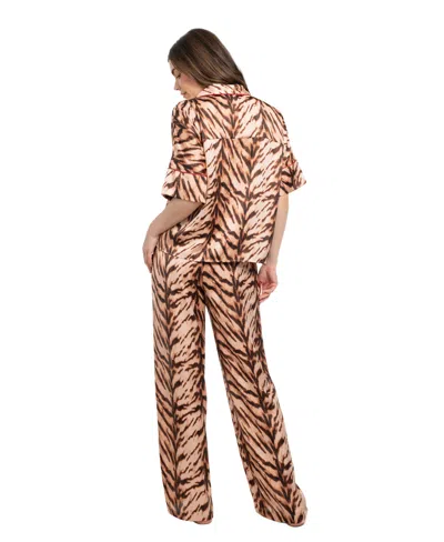 Midnight Bakery Women's 2-piece Printed Pajama Set In Brown