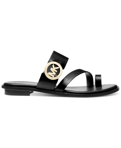 Michael Kors Vera Leather Sandal In Black