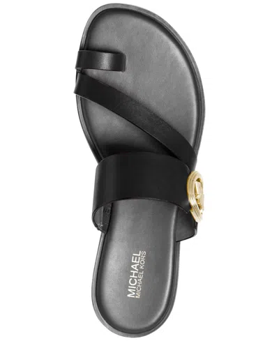 Michael Kors Vera Leather Sandal In Black