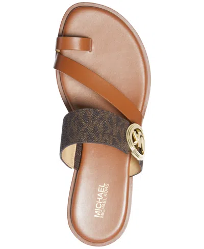 Michael Kors Vera Signature Logo Sandal In Brown