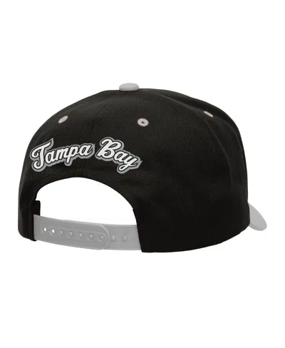 Mitchell & Ness Black/gray Tampa Bay Lightning Backside Script Two-tone Pro Crown Adjustable Hat In Black