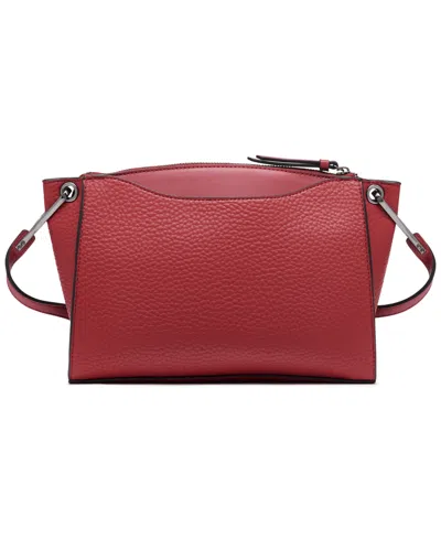 Calvin Klein Garnet Adjustable Top Zipper Crossbody In Red