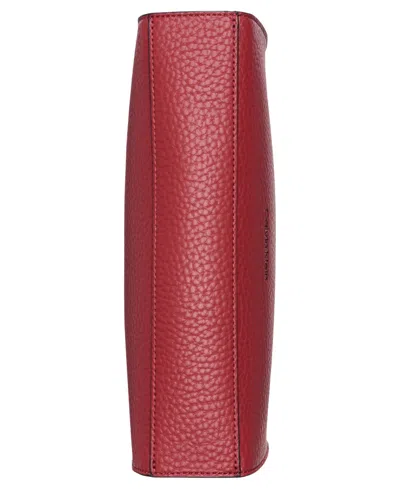 Calvin Klein Garnet Adjustable Top Zipper Crossbody In Red