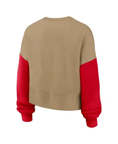 Nike Tan San Francisco 49ers Oversized Rewind Pullover Sweatshirt In Brown