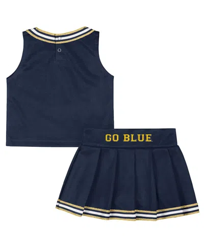 Colosseum Girls Toddler 2-piece Navy Michigan Wolverines Lollipop Park Cheer Set In Blue