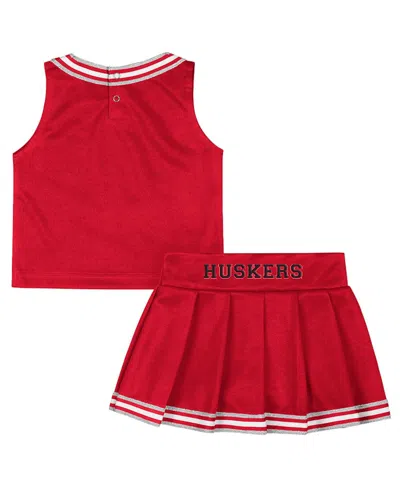 Colosseum Girls Toddler 2-piece Scarlet Nebraska Huskers Lollipop Park Cheer Set In Red