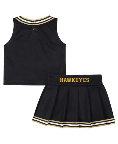 Colosseum Girls Toddler 2-piece Black Iowa Hawkeyes Lollipop Park Cheer Set In Black