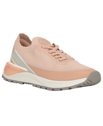 Calvin Klein Women's Geneo Lightweight Knit Sneakers In Pink