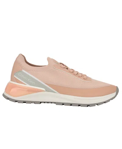 Calvin Klein Women's Geneo Lightweight Knit Sneakers In Pink