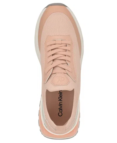 Calvin Klein Women's Geneo Lightweight Knit Sneakers In Pink