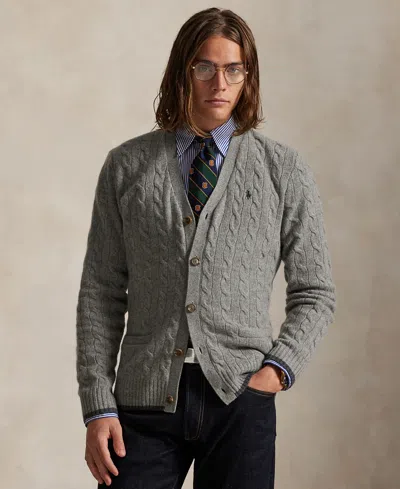 Polo Ralph Lauren Long Sleeve Cardigan Clothing In Gray