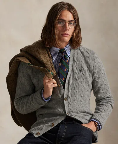 Polo Ralph Lauren Long Sleeve Cardigan Clothing In Gray