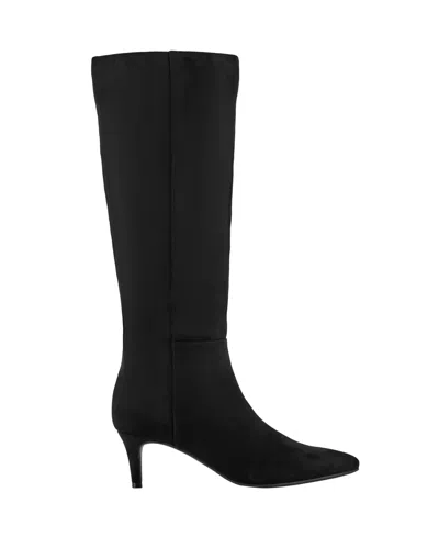 Marc Fisher Womens Glint Pointy Toe Tall Boots Regular Wide Calf In Black