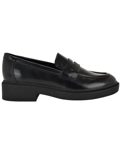 Calvin Klein Women's Otinya Almond Toe Penny Loafers In Black
