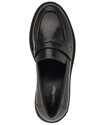 Calvin Klein Women's Otinya Almond Toe Penny Loafers In Black