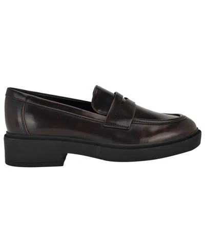 Calvin Klein Women's Grant Lug Sole Penny Loafers In Brown