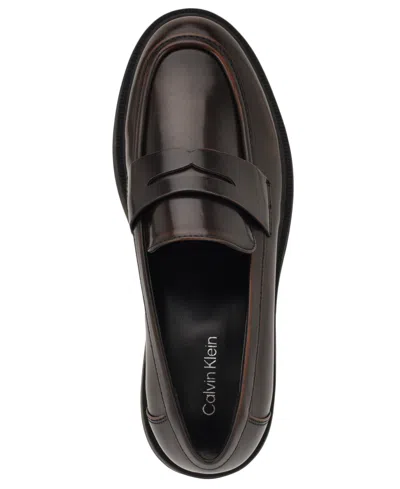 Calvin Klein Women's Grant Lug Sole Penny Loafers In Brown
