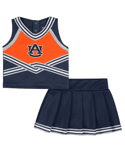 Colosseum Girls Toddler 2-piece Navy Auburn Tigers Lollipop Park Cheer Set In Blue