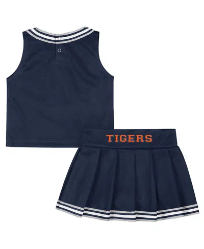 Colosseum Girls Toddler 2-piece Navy Auburn Tigers Lollipop Park Cheer Set In Blue