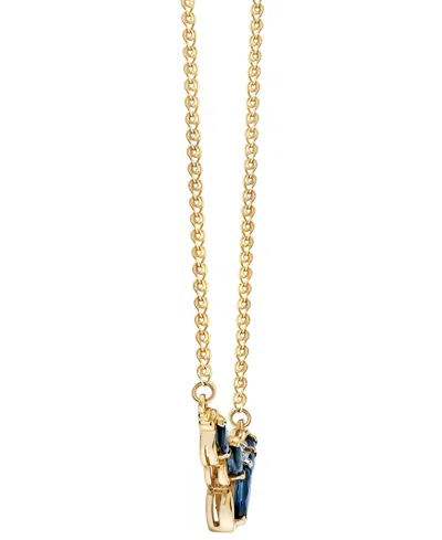 Macy's Marquise Shape Sapphire Pendant With Chain (7/8 Ct. T.w.) In 14k Yellow Gold In Gold