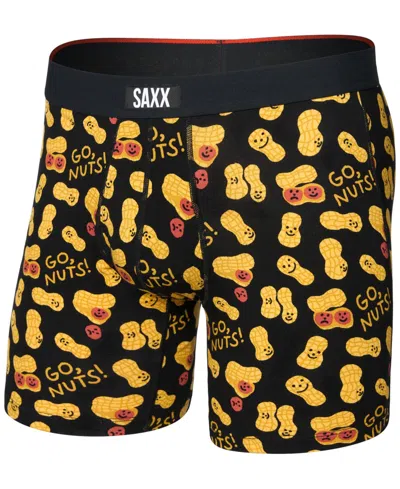 Saxx Men's Vibe Xtra Slim-fit Printed Boxer Briefs In Black