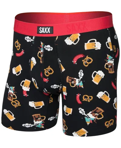 Saxx Men's Vibe Xtra Slim-fit Printed Boxer Briefs In Black