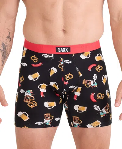 Saxx Men's Vibe Xtra Slim-fit Printed Boxer Briefs In Black