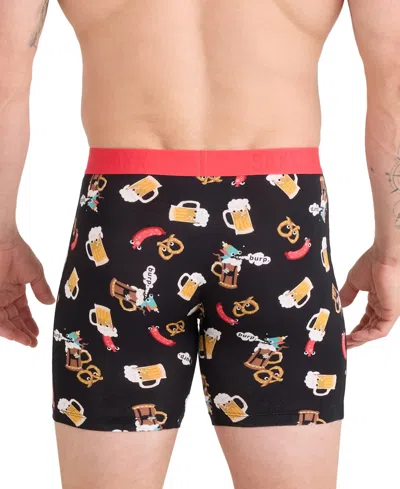 Saxx Men's Vibe Xtra Slim-fit Printed Boxer Briefs In Black