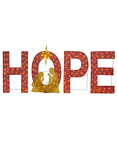 Glitzhome Lighted Fabric Christmas 2d Nativity Hope Polyethylene Lighting Decor, Set Of 4 In Multi