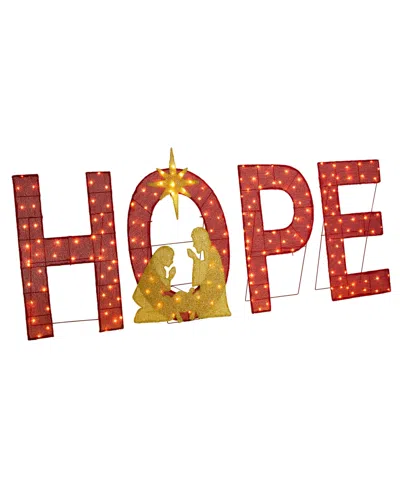Glitzhome Lighted Fabric Christmas 2d Nativity Hope Polyethylene Lighting Decor, Set Of 4 In Multi