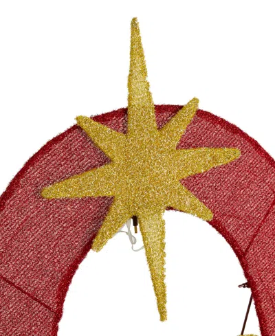 Glitzhome Lighted Fabric Christmas 2d Nativity Hope Polyethylene Lighting Decor, Set Of 4 In Multi