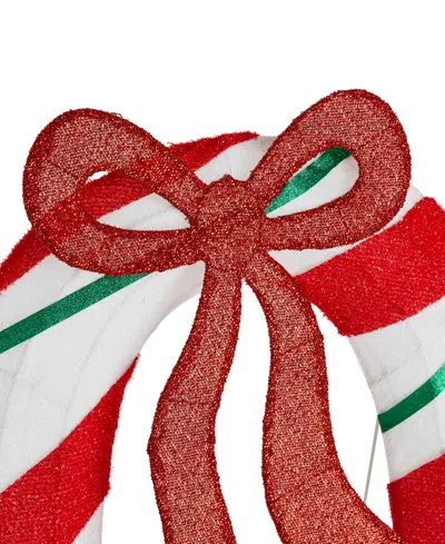 Glitzhome Lighted Fabric Christmas 2.5d Peppermint Joy Lighting Decor, Set Of 3 In Multi