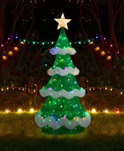 Glitzhome 74.5" Lighted Mesh 3d Christmas Tree In Multi