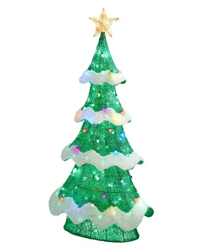 Glitzhome 74.5" Lighted Mesh 3d Christmas Tree In Multi