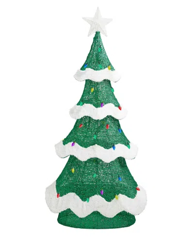Glitzhome 74.5" Lighted Mesh 3d Christmas Tree In Multi