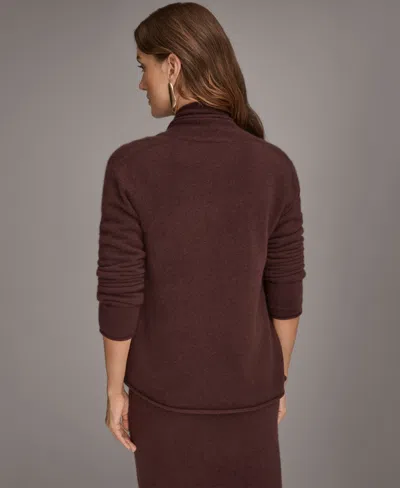 Donna Karan Women's Open Front Cashmere Cardigan In Burgundy
