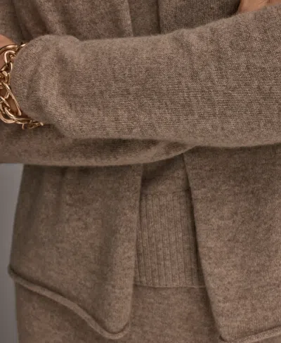 Donna Karan Women's Open Front Cashmere Cardigan In Brown