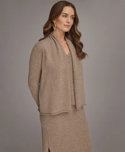 Donna Karan Women's Open Front Cashmere Cardigan In Brown