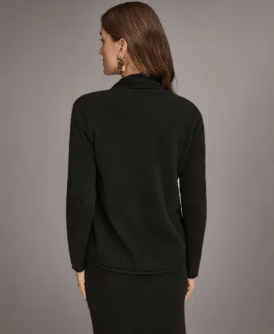 Donna Karan Women's Open Front Cashmere Cardigan In Black