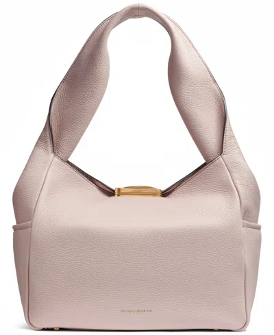 Donna Karan Amagansett Soft-rolled Leather Shoulder With Sculpted Magnet Closure In Pink