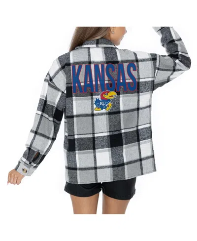 Gameday Couture Women's Grey Texas A M Aggies Long Sleeve Brushed Plaid Button-up Overshirt Jacket In Multi