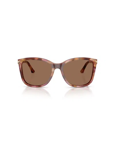 Emporio Armani 56mm Gradient Square Sunglasses In Brown
