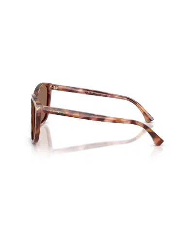 Emporio Armani 56mm Gradient Square Sunglasses In Brown