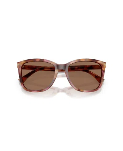 Emporio Armani 56mm Gradient Square Sunglasses In Brown