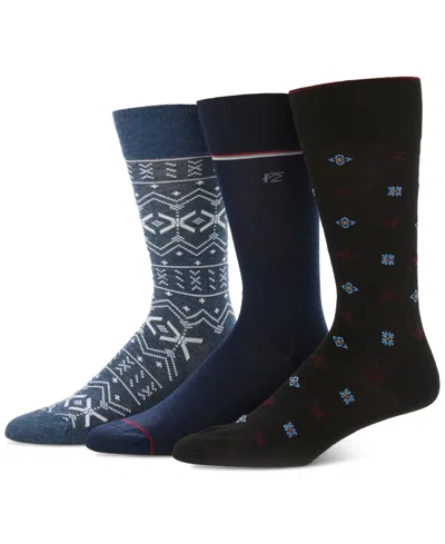 Perry Ellis Portfolio Men's 3pk. Mixed Patterned Socks In Multi